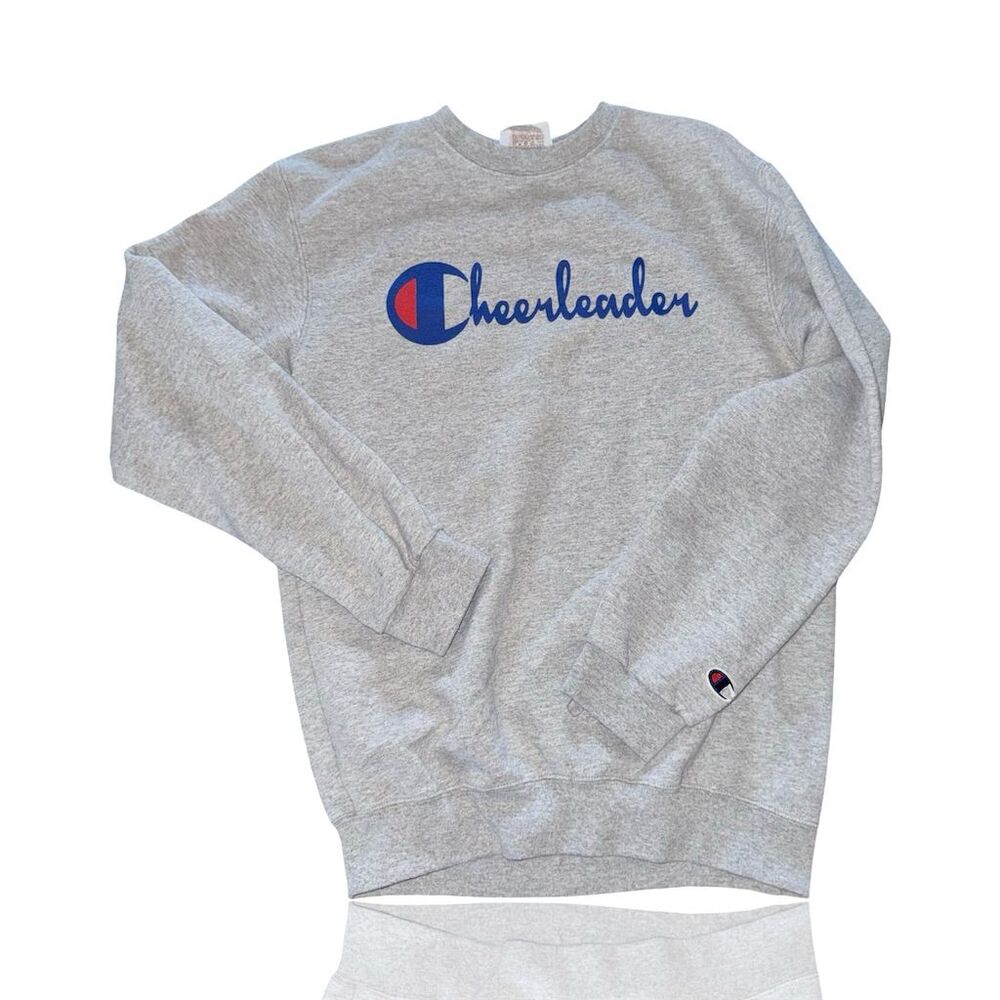 Champion Kids Cheerleader Crewneck Sweatshirt Gray Size L